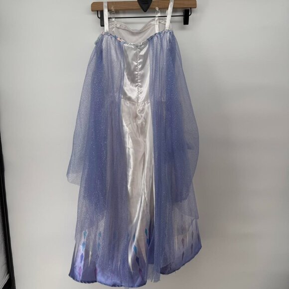 Frozen Elsa Costume 4-6 Disney Snow Queen White Dress Blue Cape Sparkle - Picture 3 of 3